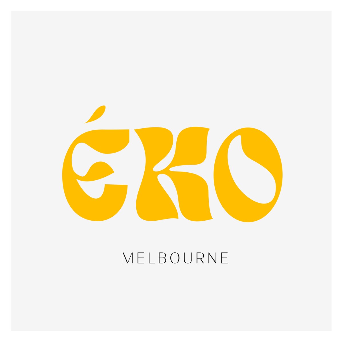 ÉKO wordmark in yellow on off-white