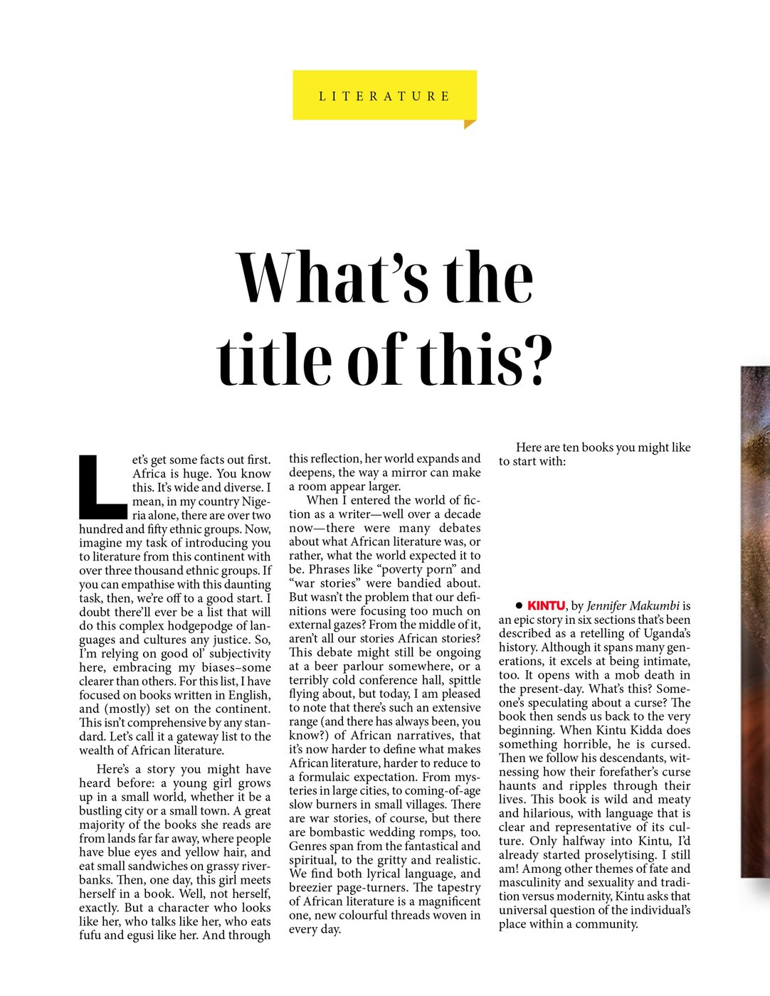 ÉKO Melbourne Issue 01 — Literature spread, ‘What's the title of this?’