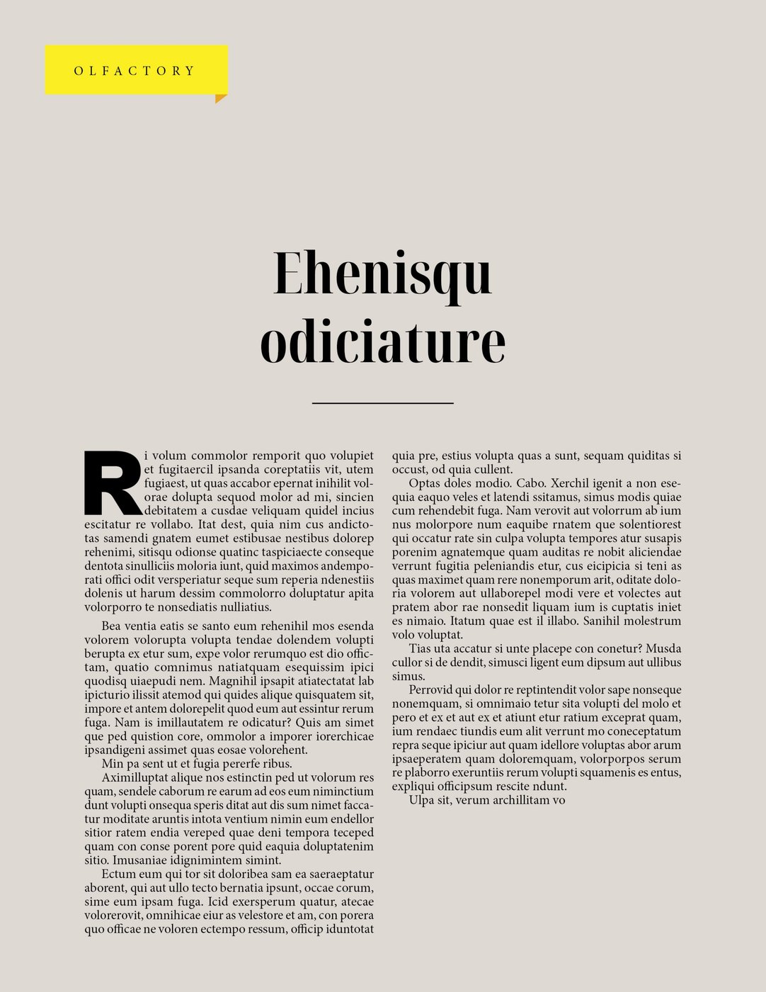 ÉKO Melbourne Issue 01 — Olfactory spread, ‘Ehenisqu odiciature’