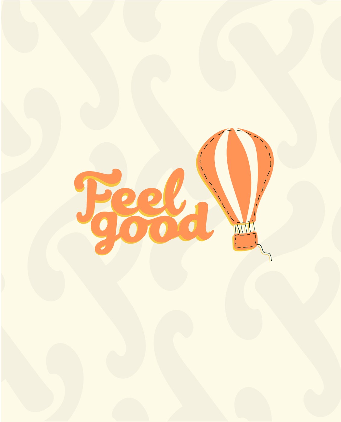 Feel Good full lockup on cream pattern background